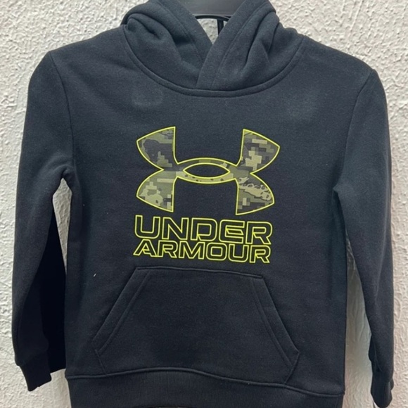 Under Armour Kids Black and Yellow Logo Hoodie - Picture 1 of 5